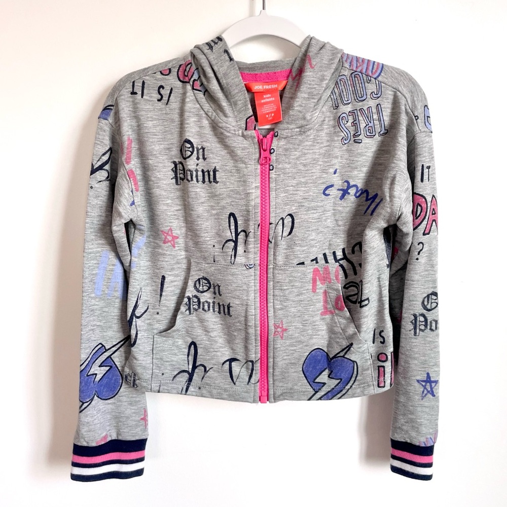 5/$30💥Back to School Urban Graffiti Full Zip-Up Hoodie, Lightweight French Terry
